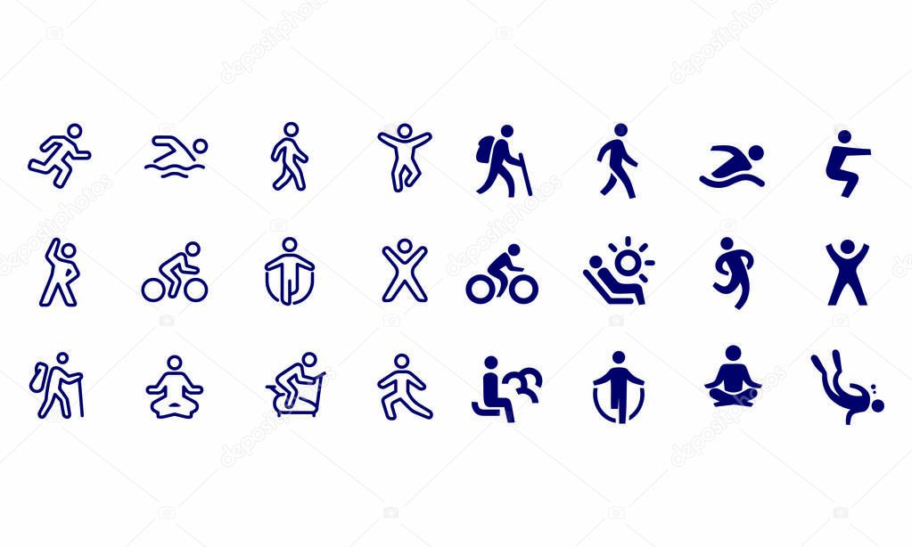  Exercise and Relaxation Icons vector design 