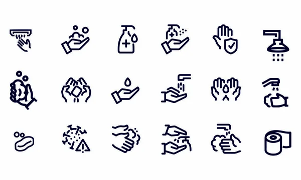 Washing Hands Hygiene Icons Vector Design — Stock Vector