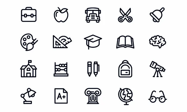 Education Outline Icons Editable Stroke Vector Design — Stok Vektör