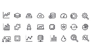  Büyük Veri - Piksel Mükemmel simge vektör tasarımı 