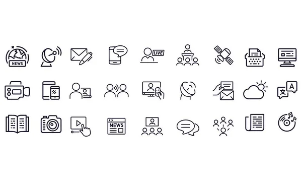 Communications Thin Line Icons Vector Design — 图库矢量图片