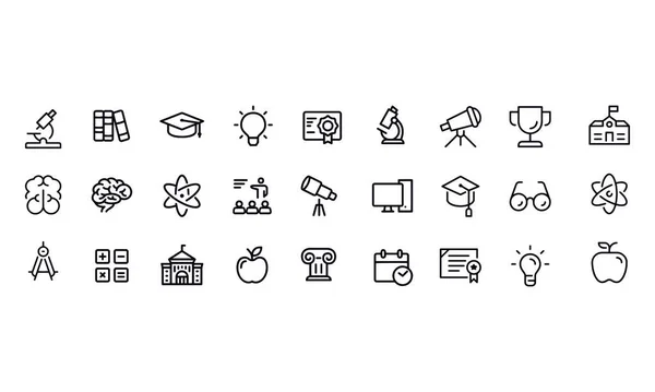 Bildung Regular Line Icons Vektor Design — Stockvektor