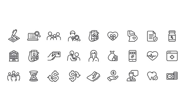 Healthcare Insurance Line Icons. Editable Stroke