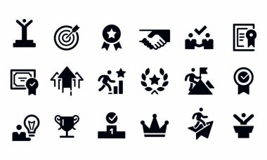 Başarı ve Motivasyon Simgeleri vektör tasarımı 
