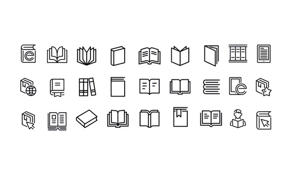 Libro Lector Editable Stroke Iconos Diseño Vectores — Archivo Imágenes Vectoriales