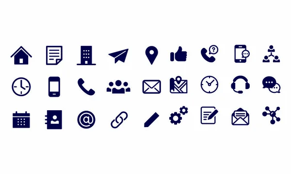 Contattaci Glyph Icons Progettazione Vettoriale — Vettoriale Stock
