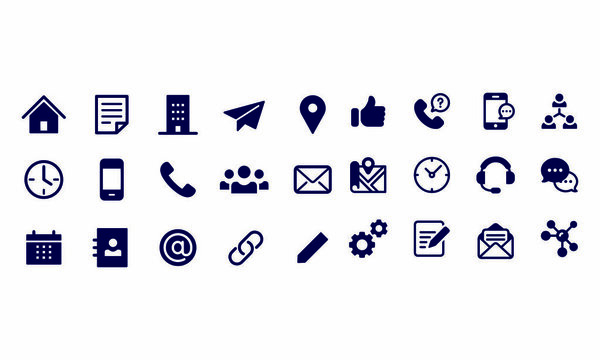 Contact Us Glyph Icons vector design 