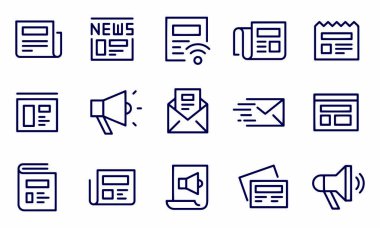 Haber Simgeleri vektör tasarımını ayarla 