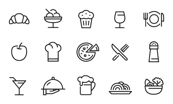 Restaurant Pictogrammen Vector Ontwerp — Stockvector