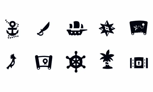 Pirate Icons Vector Design — 스톡 벡터