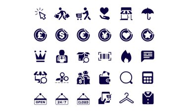 Alışveriş ve simge vektör tasarımı satın alma 