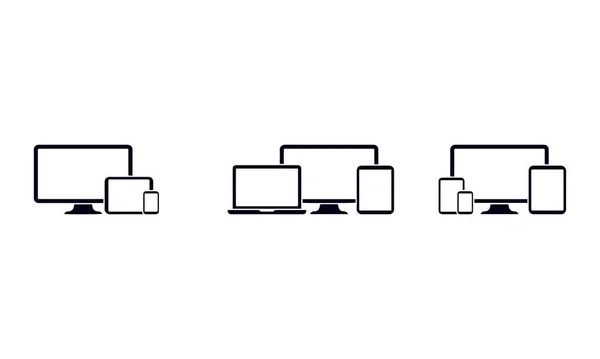 Dispositivos Digitales Iconos Diseño Vectorial — Vector de stock