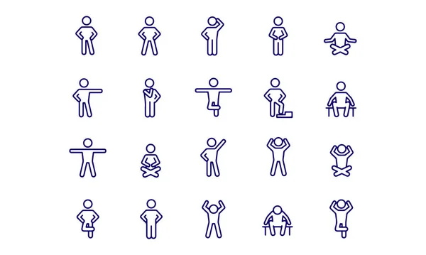 Basic Posture Icons Vector Design — Stock Vector