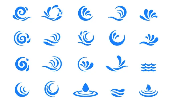 Water Wave Icon Set Vector Design — Image vectorielle