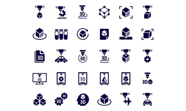 Printer Icon Set Vector Design — 스톡 벡터