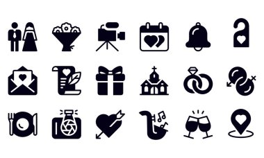 Düğün - Simge vektör tasarımı 