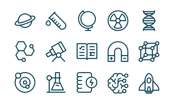 Wetenschap Line Icons Vectorontwerp — Stockvector