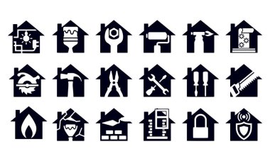  Ev Yenileme Simgesi vektör tasarımı