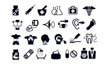 Eczane ve Eczane Simgeleri vektör tasarımı 