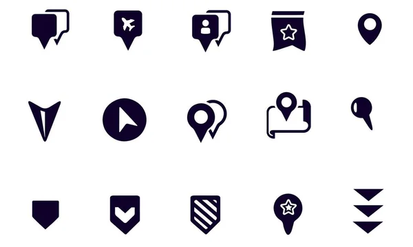 Landmark Pointer Icons Vektor Design — Stockvektor