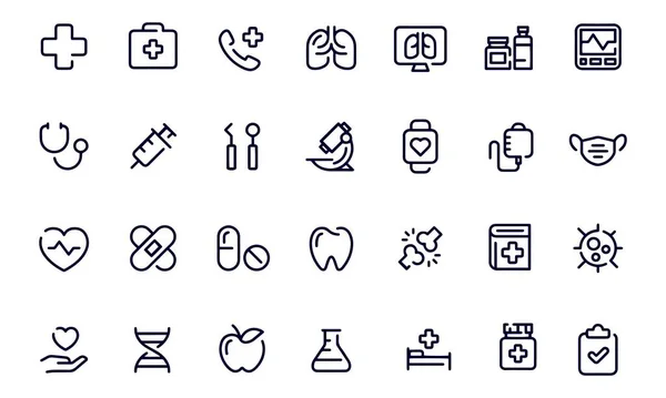 Medical Line Icons Editierbares Stroke Vektor Design — Stockvektor