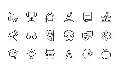 Eğitim simgeleri vektör tasarımı 