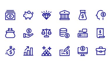 Finans - Orta Satır Simgeleri.