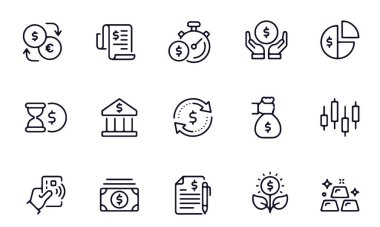  Finans & Bankacılık simgeleri vektör tasarımı 