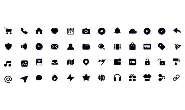  Web Kullanıcı Arayüzü Düz Simgelerinin Büyük Koleksiyonu