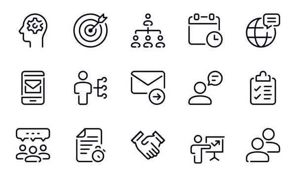 Project Management Line Icons — Stock Vector