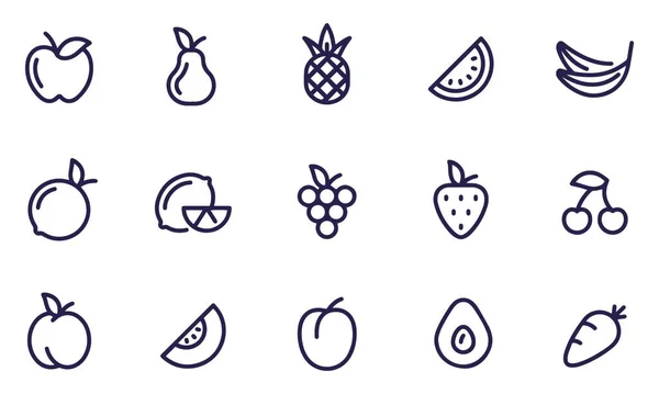 Σχεδιασμός Διανυσματικών Εικόνων Περίγραμμα Φρούτων — Διανυσματικό Αρχείο