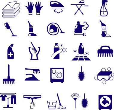  Temizleme ve Çamaşır Ürünleri Simge vektör tasarımı 