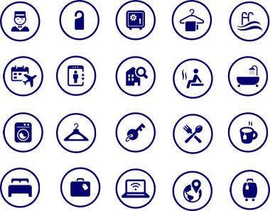 Çember Simgeleri Seyahat vektör tasarımını ayarla 