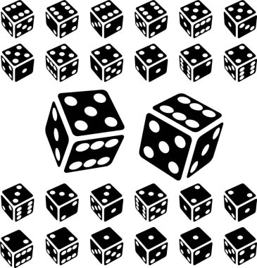 Dice Simgeleri Vektör tasarımını ayarla 