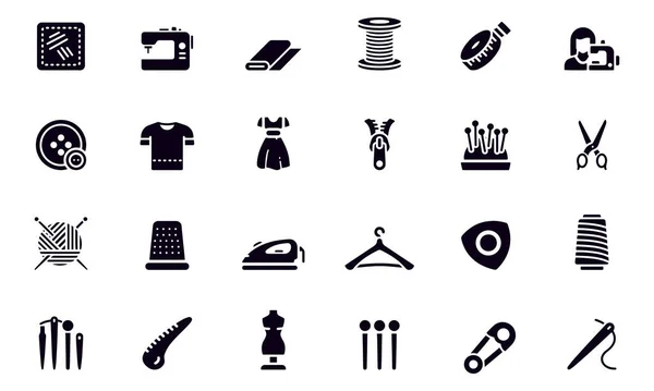 Conjunto Simple Costura Relacionados Con Iconos Vectoriales — Archivo Imágenes Vectoriales