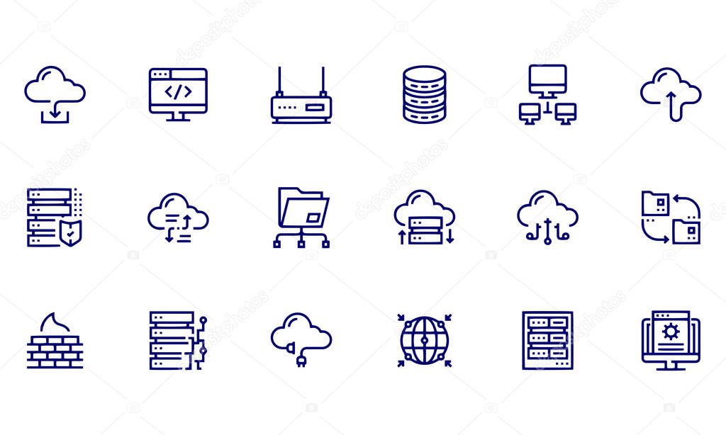  Network, Technology, Database, Cloud, Folder Icon Design