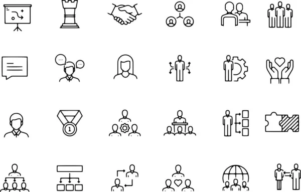 Collaboration Related Vector Line Icons — Stock Vector