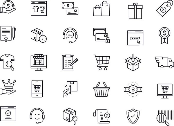 Simple Set Online Marketplace Related Vector Line Icon — стоковый вектор