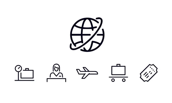 Luchthaven Iconen Vector Ontwerp — Stockvector