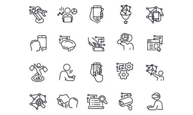 Yapay Zeka İnce Satır Simgeleri