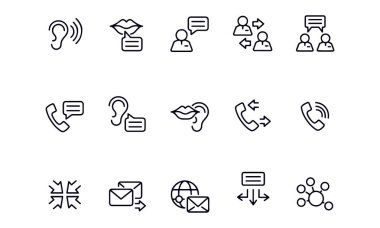 İletişim Simgesi Vektör Tasarımı Ayarla 