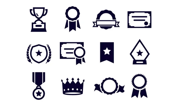 Black Award Icons Vektordesign — Stockvektor