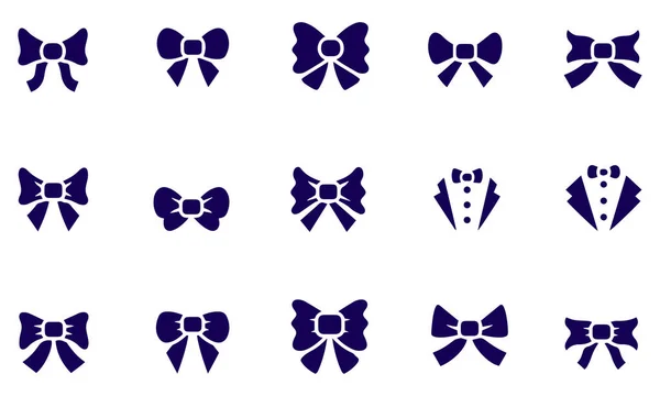 Bow Tie Ícone Conjunto Vetor Design —  Vetores de Stock