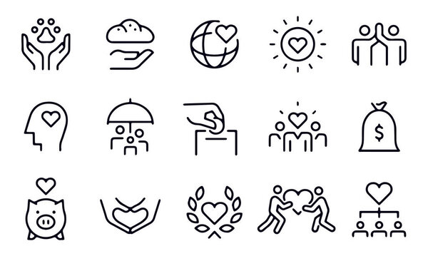 Charity and Donation Icons vector design 