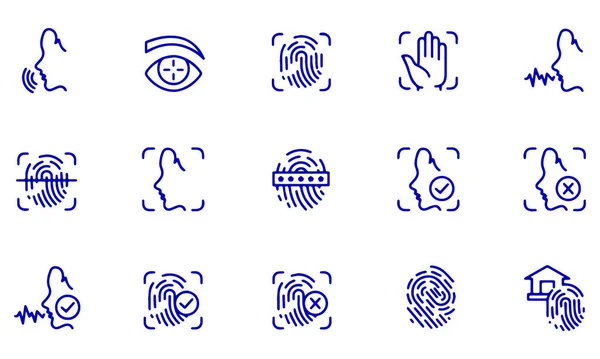 Biometrisches Icon Set Vektor Design — Stockvektor