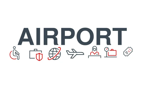 Luchthaven Iconen Vector Ontwerp — Stockvector