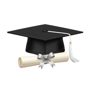 Gümüş Tassel ve Rolled Diploma İllüstrasyonlu Siyah Mezuniyet Şapkası