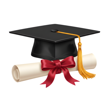 Altın püsküllü Siyah Mezuniyet Şapkası ve Kıpkırmızı Kurdeleli Rolled Diploma