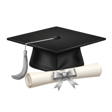 Gümüş Tassel ve Rolled Diploma İllüstrasyonlu Siyah Mezuniyet Şapkası