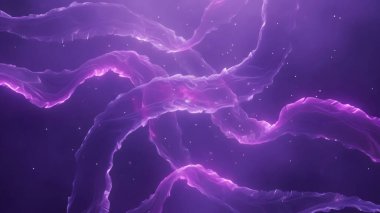 Soyut Mor Bulutsu Uzay Arkaplanı, Kozmik Galaksi, Derin Uzay Dokusu, Yıldızlı Gökyüzü, Mistik Evren